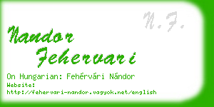 nandor fehervari business card