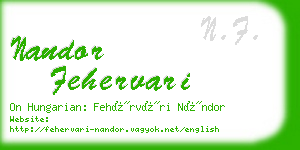 nandor fehervari business card